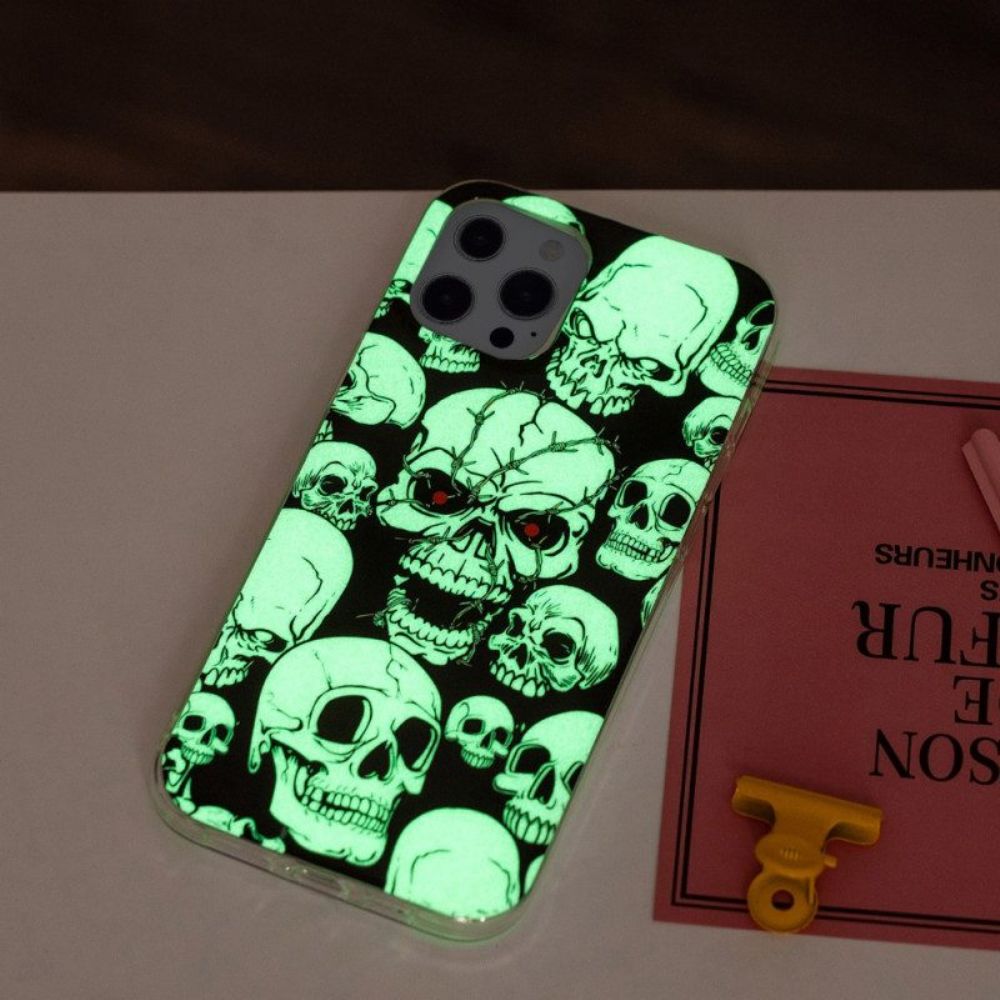 Hülle Für iPhone 15 Pro Fluoreszierender Schädel