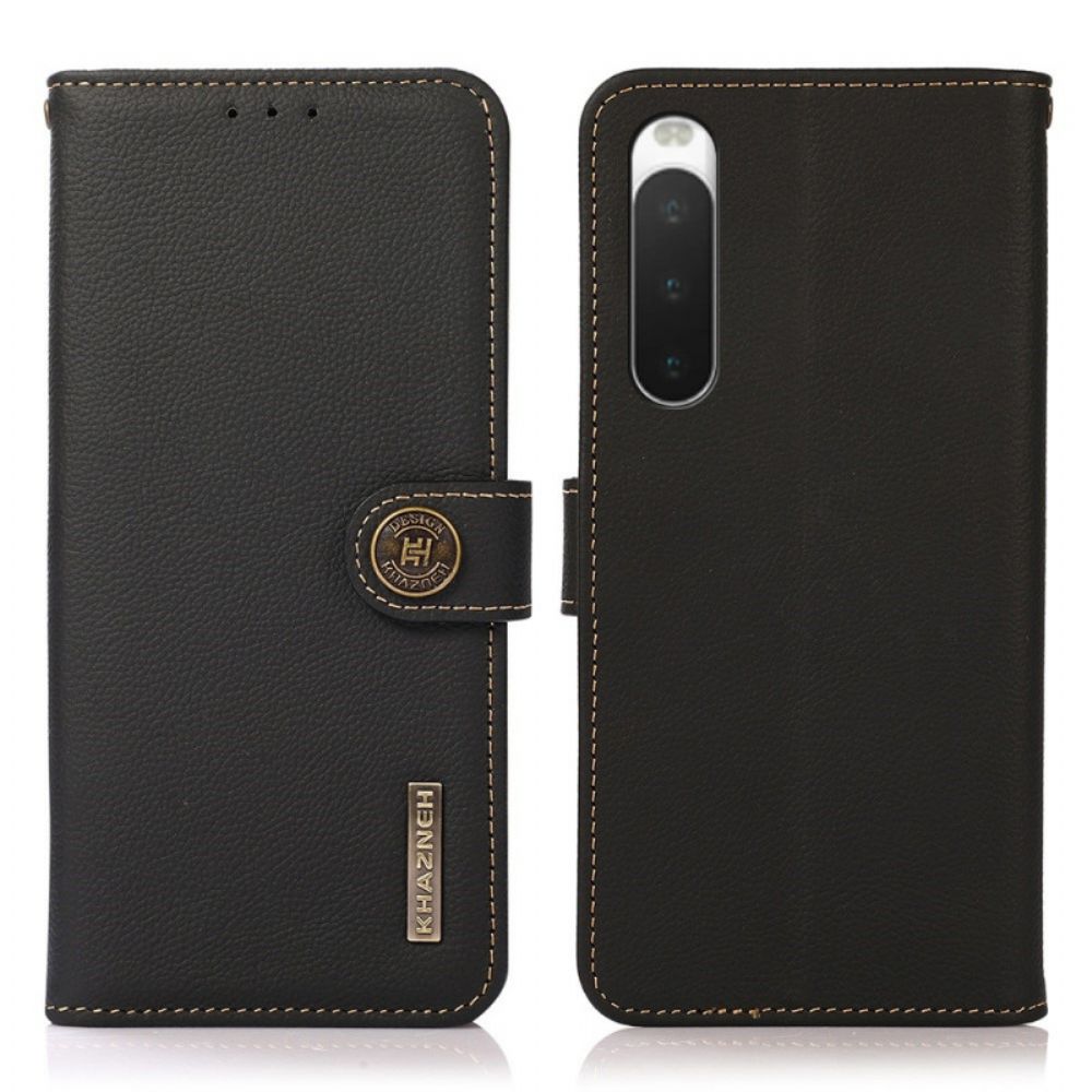 Flip Case Für Sony Xperia 10 IV Echtes Leder Khazneh Rfid