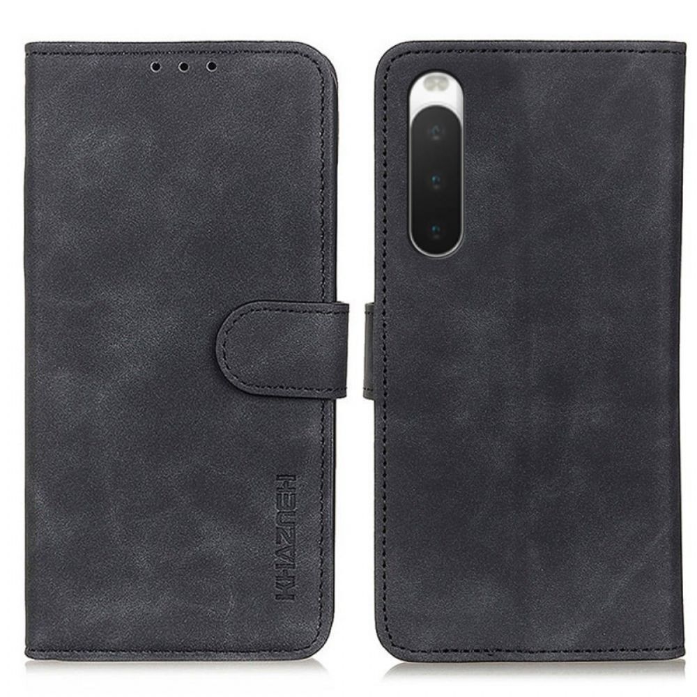 Flip Case Für Sony Xperia 10 IV Vintage Ledereffekt Khazneh