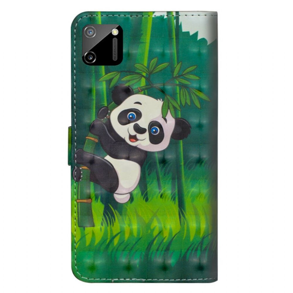 Flip Case Für Realme C11 Panda Und Bambus