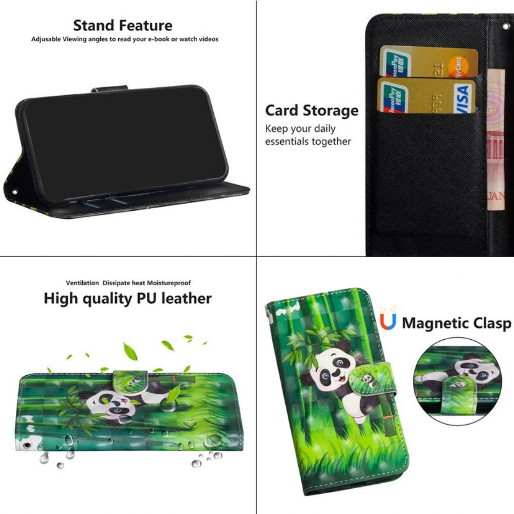 Flip Case Für Realme C11 Panda Und Bambus