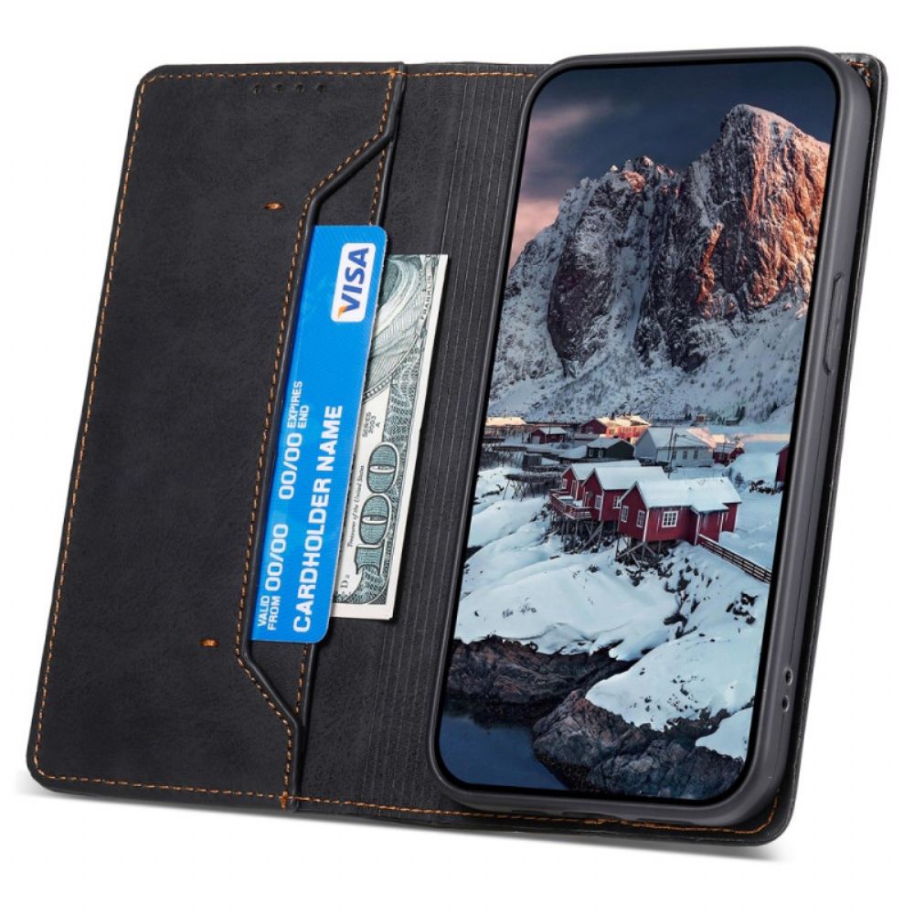 Flip Case Samsung Galaxy M55 5g Rfid-blockierung Und Magnetverschluss