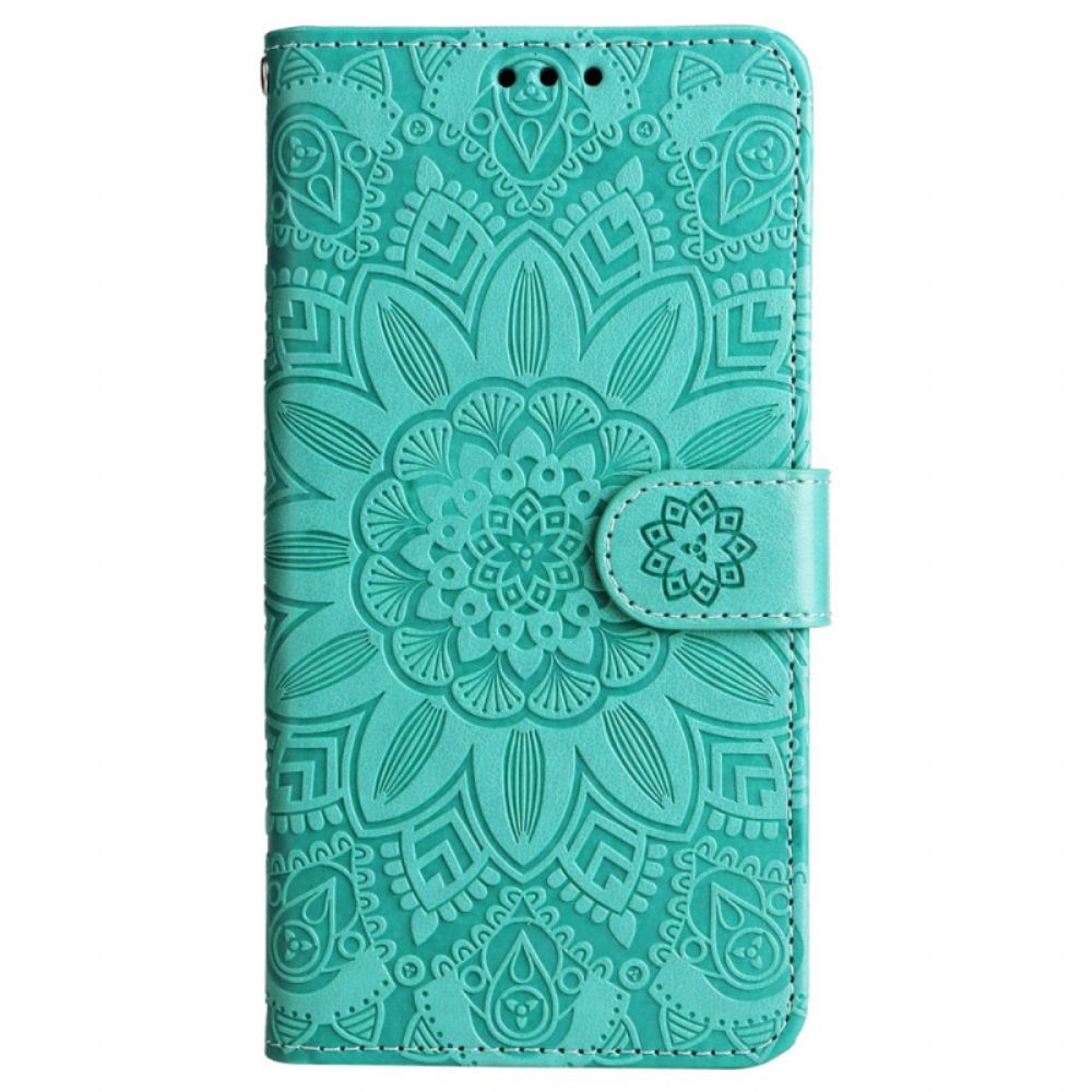 Lederhüllen Samsung Galaxy M55 5g Mandala Mit Schlüsselband