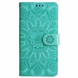 Lederhüllen Samsung Galaxy M55 5g Mandala Mit Schlüsselband