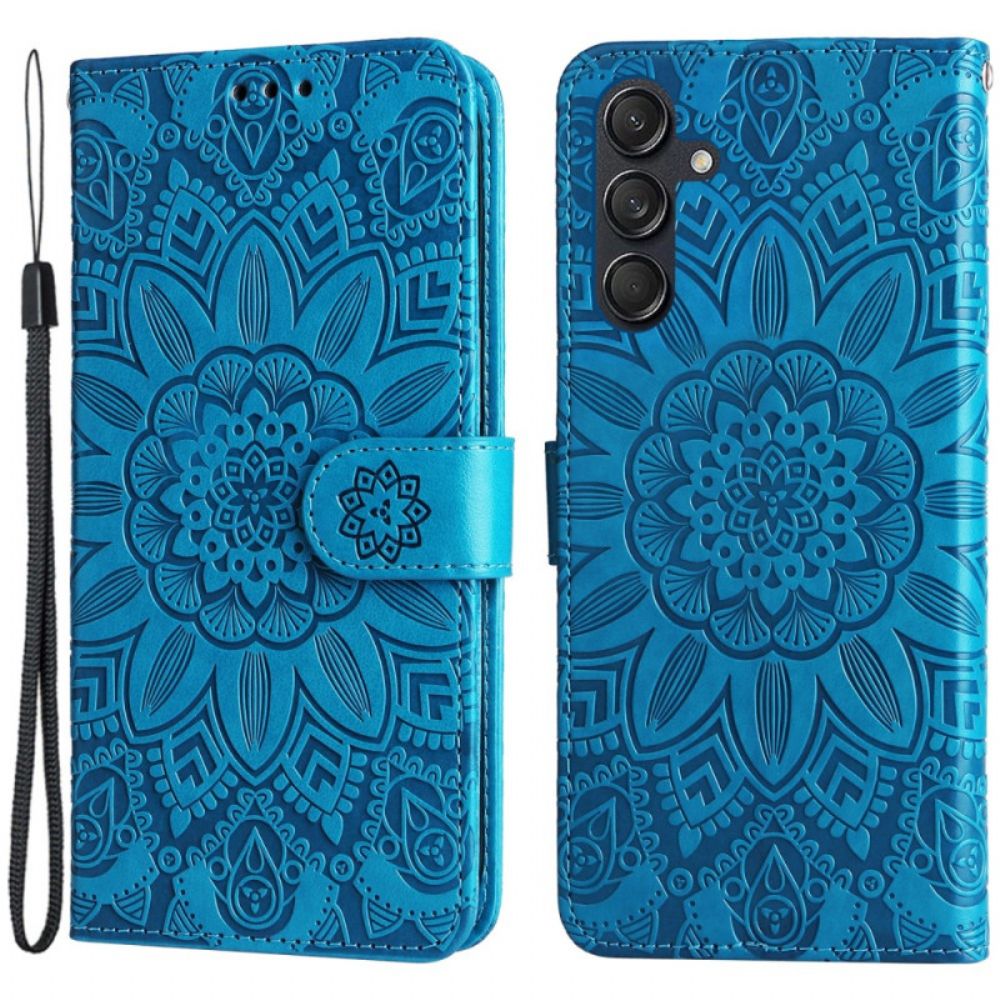 Lederhüllen Samsung Galaxy M55 5g Mandala Mit Schlüsselband