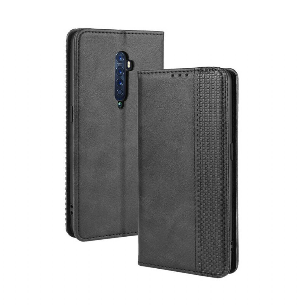 Schutzhülle Für Oppo Reno 2 Flip Case Gestylter Vintage-leder-effekt