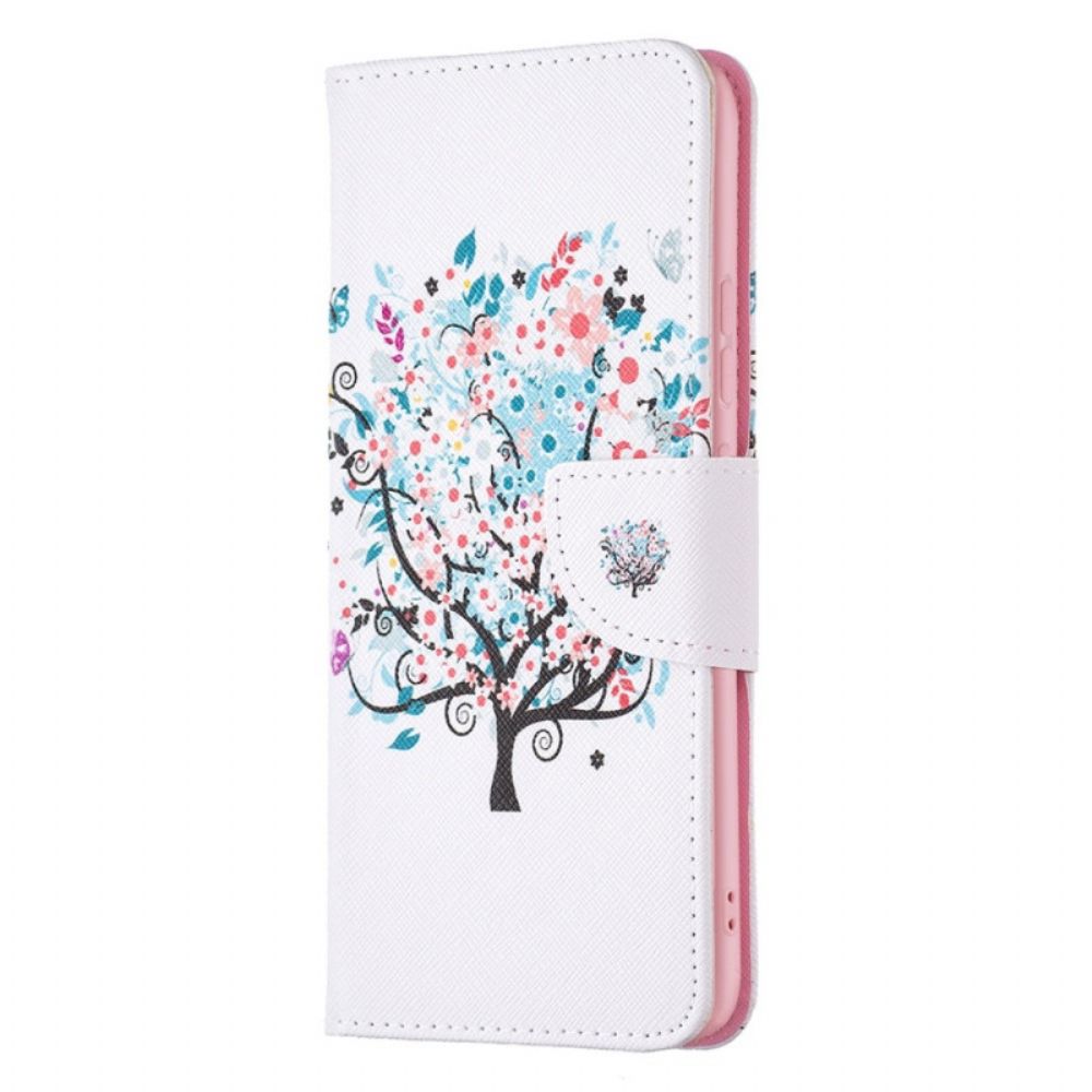 Flip Case Für Xiaomi Redmi 10C Blumiger Baum