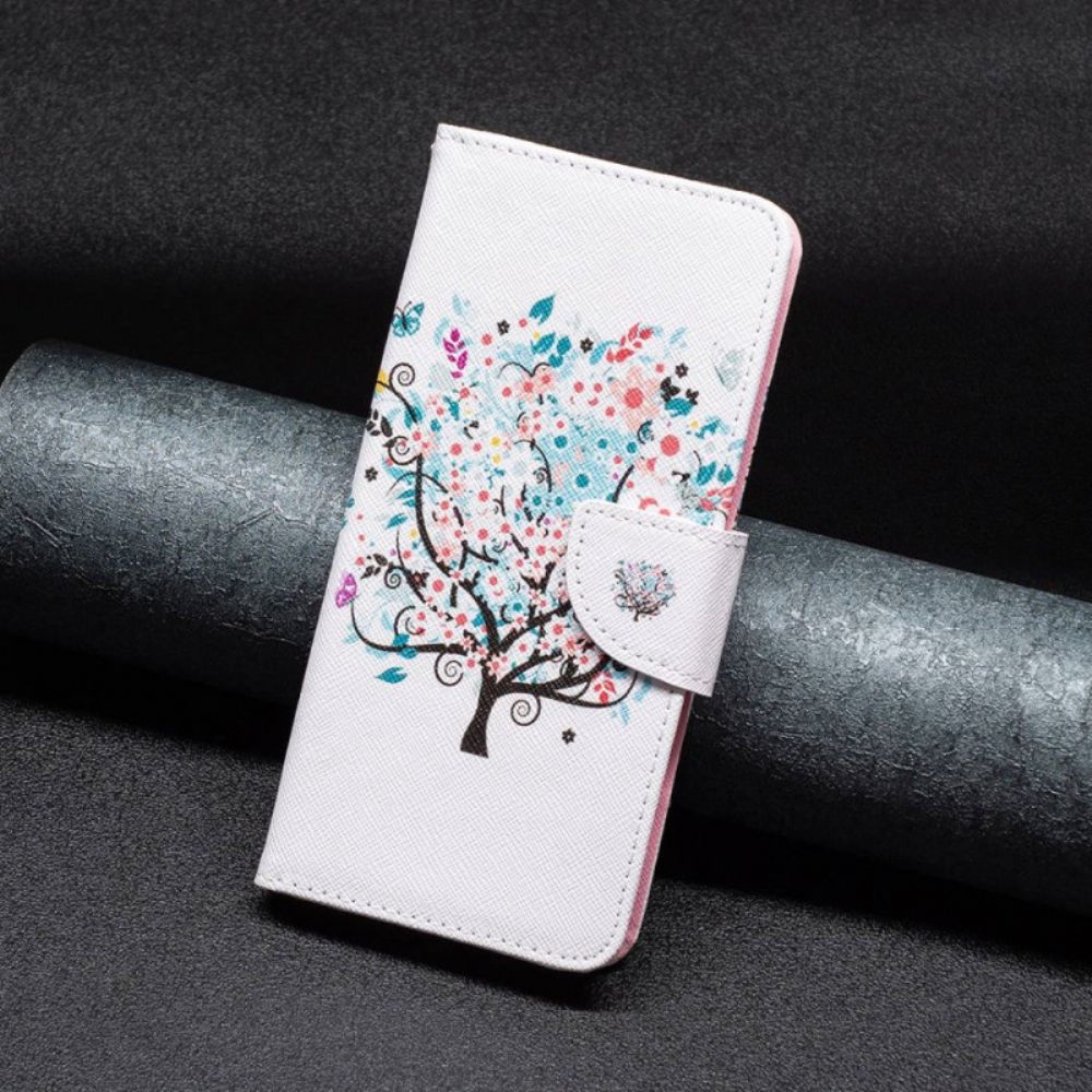 Flip Case Für Xiaomi Redmi 10C Blumiger Baum