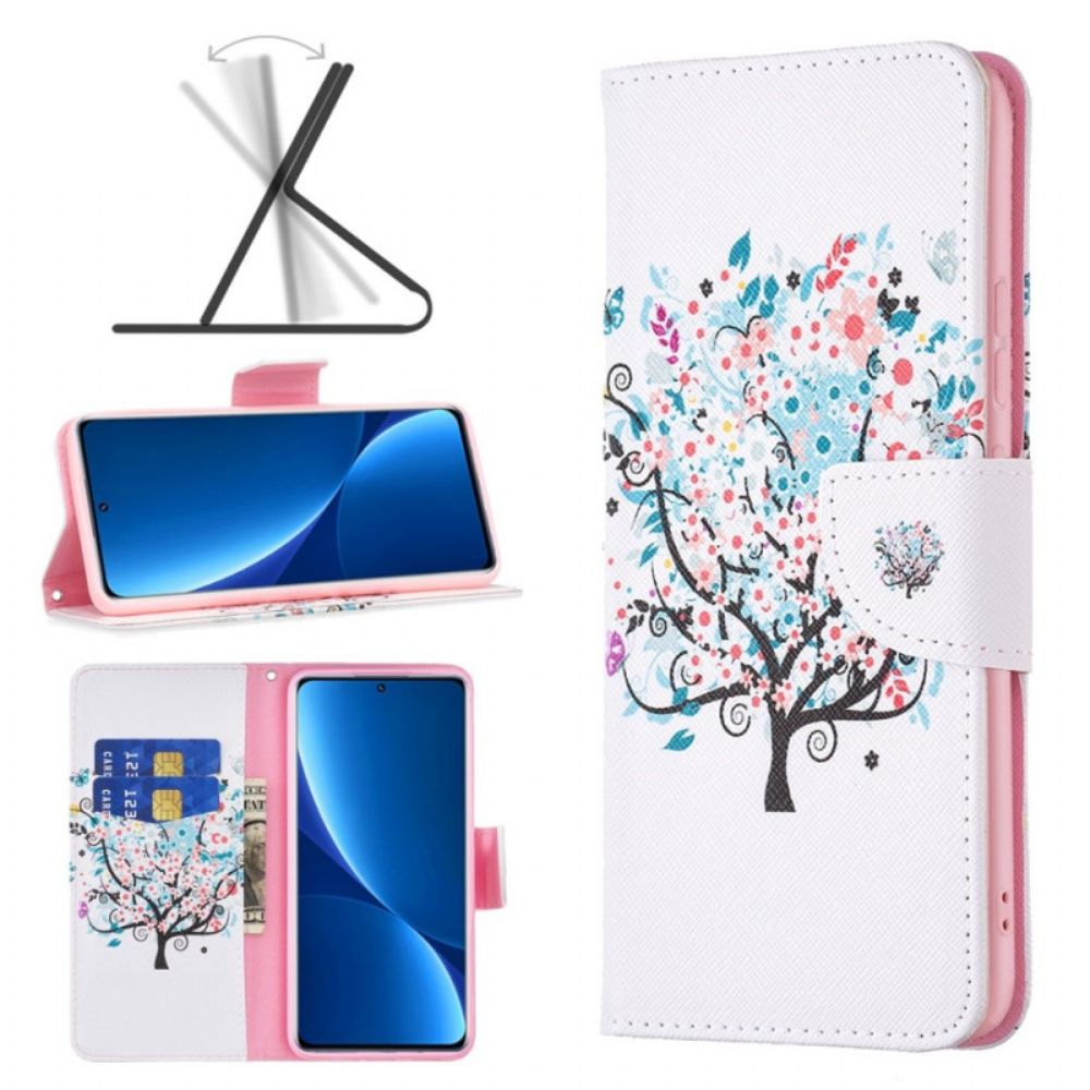 Flip Case Für Xiaomi Redmi 10C Blumiger Baum