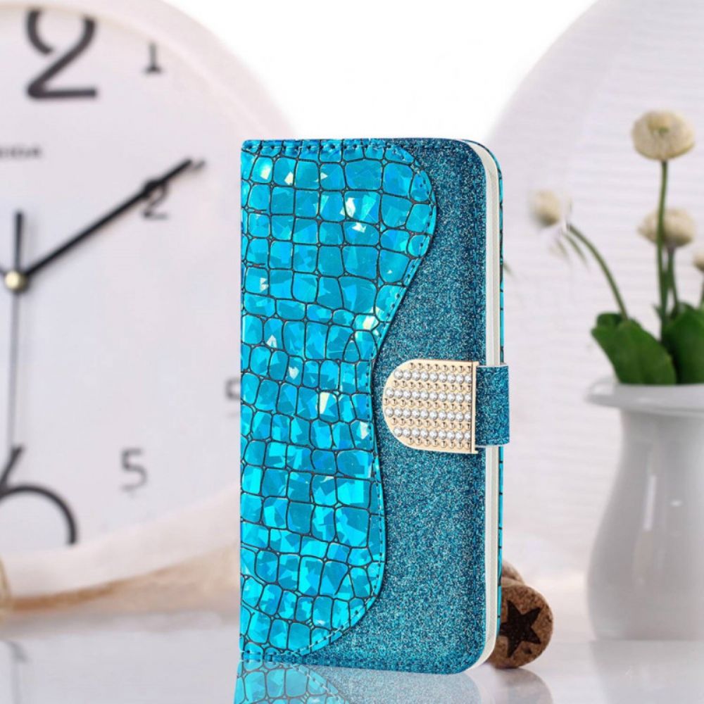 Flip Case Für Xiaomi Redmi 10C Croc-diamanten