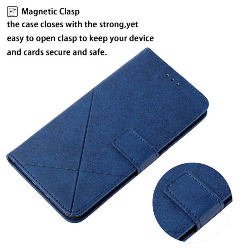 Flip Case Für Xiaomi Redmi 10C Geo X Design Lederstil