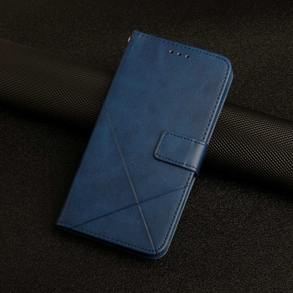 Flip Case Für Xiaomi Redmi 10C Geo X Design Lederstil