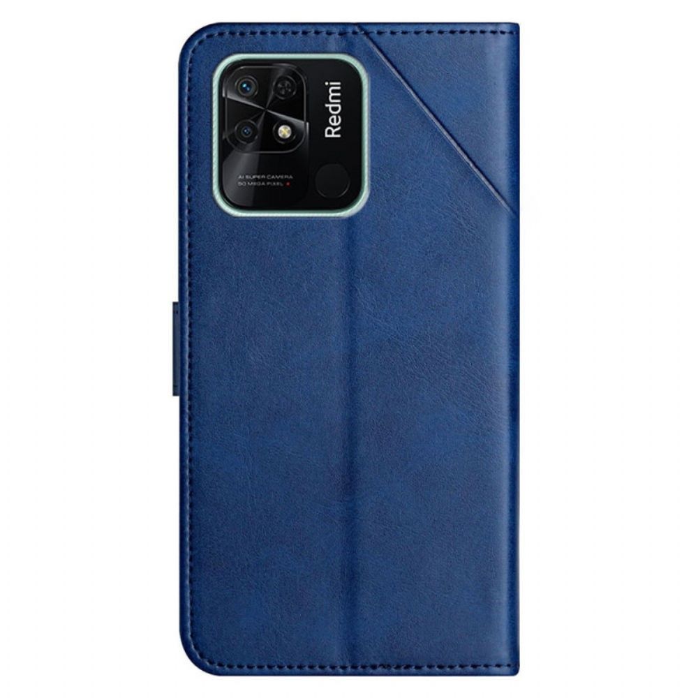 Flip Case Für Xiaomi Redmi 10C Geo X Design Lederstil