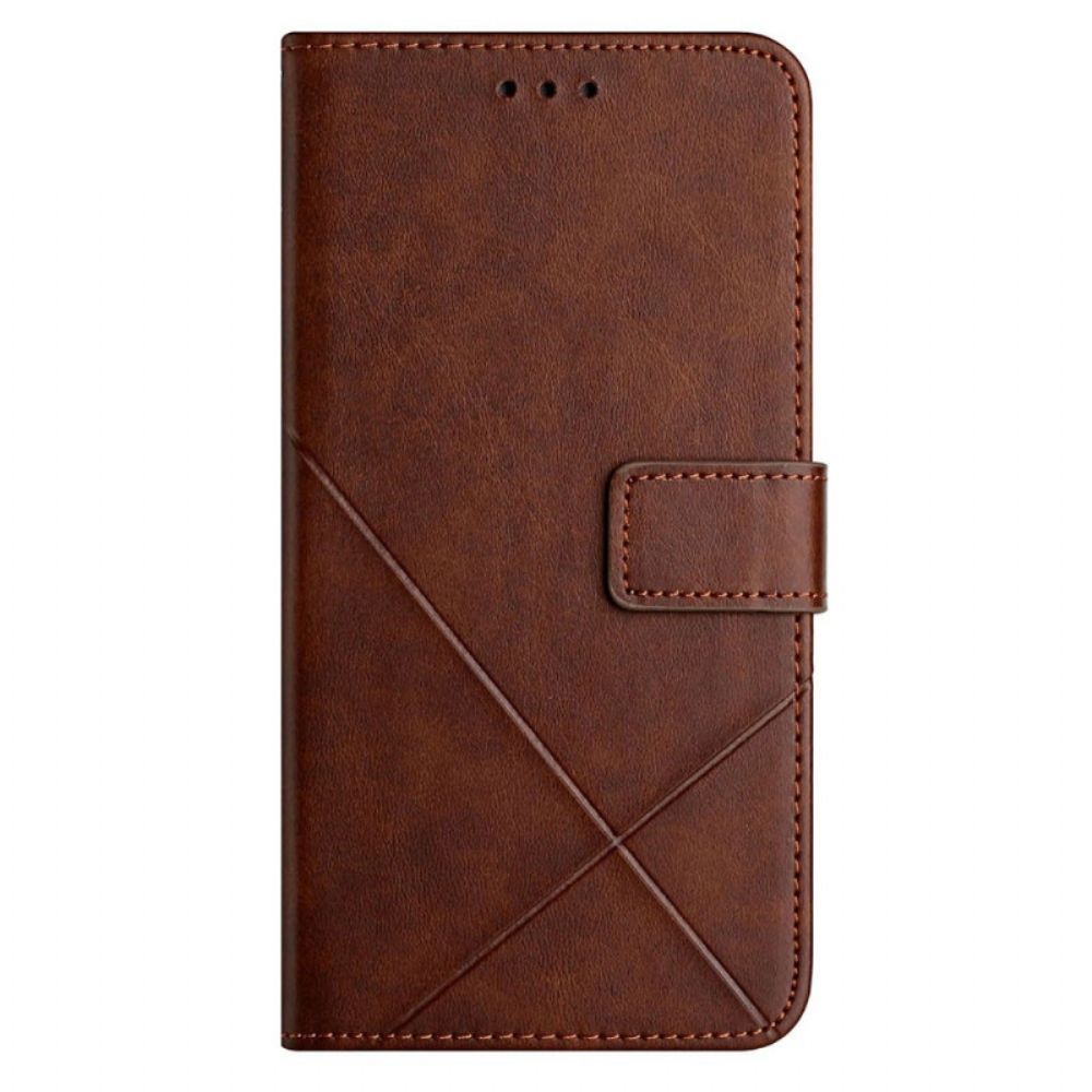 Flip Case Für Xiaomi Redmi 10C Geo X Design Lederstil