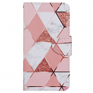 Flip Case Für Xiaomi Redmi 10C Glitter Marble Mit Lanyard