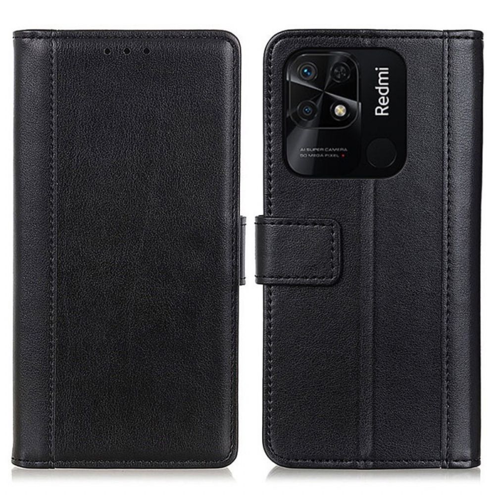 Flip Case Für Xiaomi Redmi 10C Ledereffekt