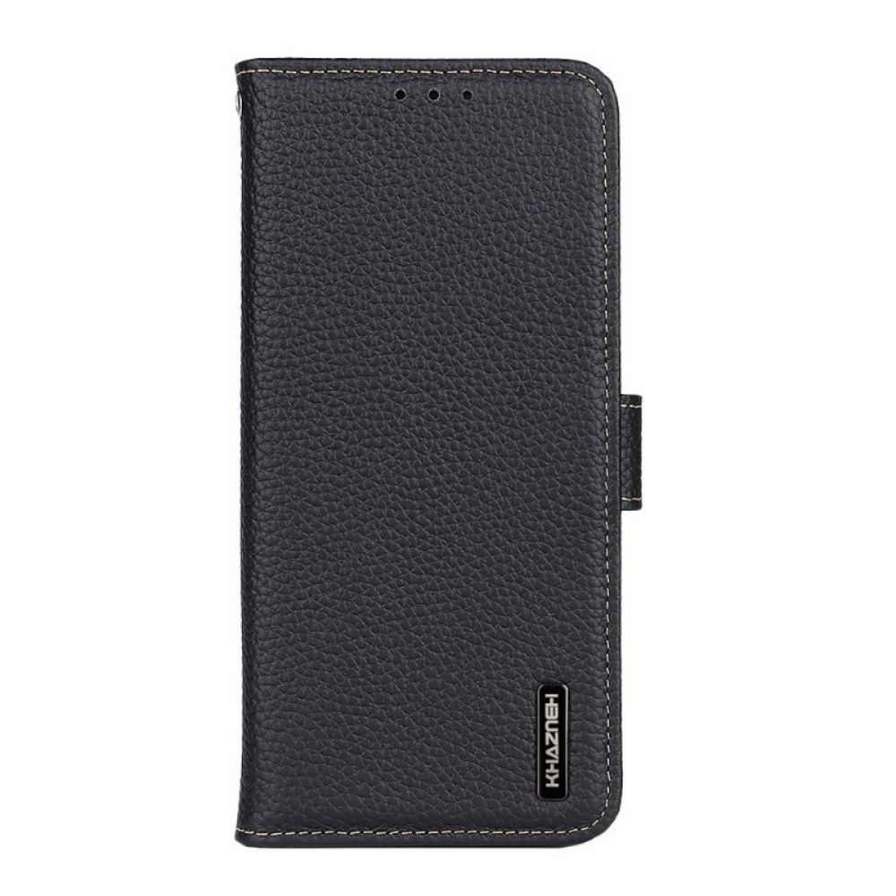 Flip Case Für Xiaomi Redmi 10C Litschi Khazneh Leder