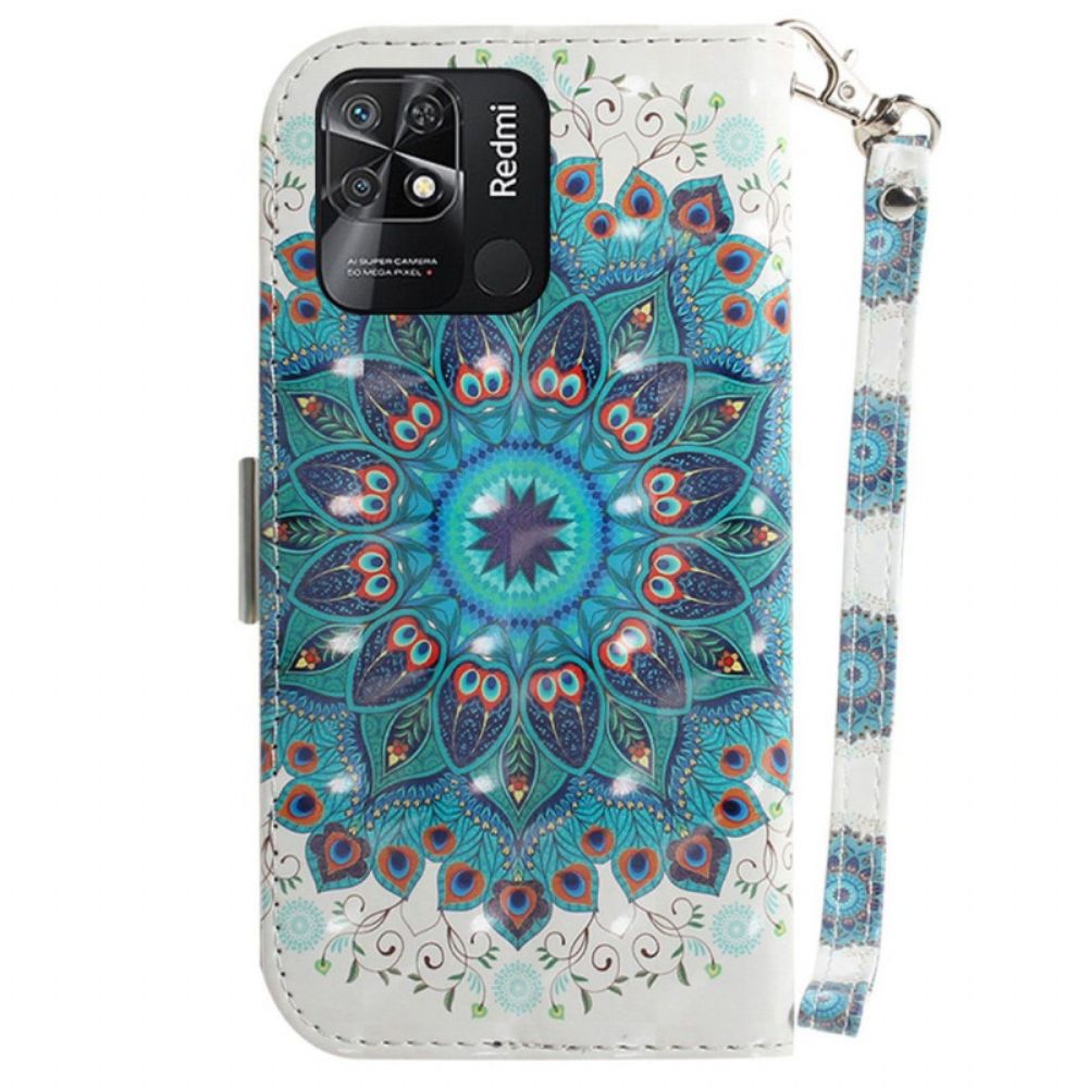 Flip Case Für Xiaomi Redmi 10C Mit Kordel Band-mandala