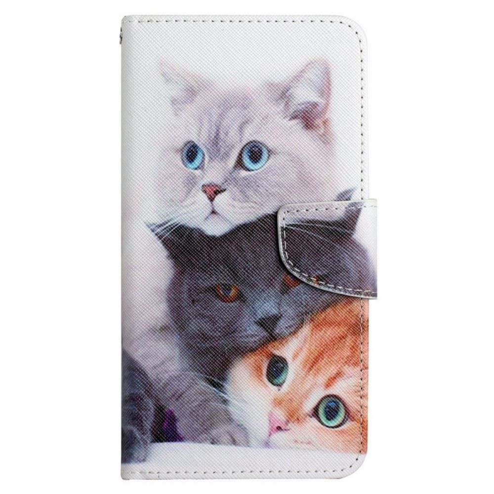 Flip Case Für Xiaomi Redmi 10C Mit Kordel Nur Riemchenkatzen