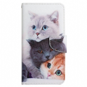 Flip Case Für Xiaomi Redmi 10C Mit Kordel Nur Riemchenkatzen