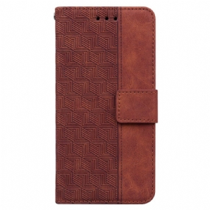 Flip Case Für Xiaomi Redmi 10C Mit Kordel Tangamuster