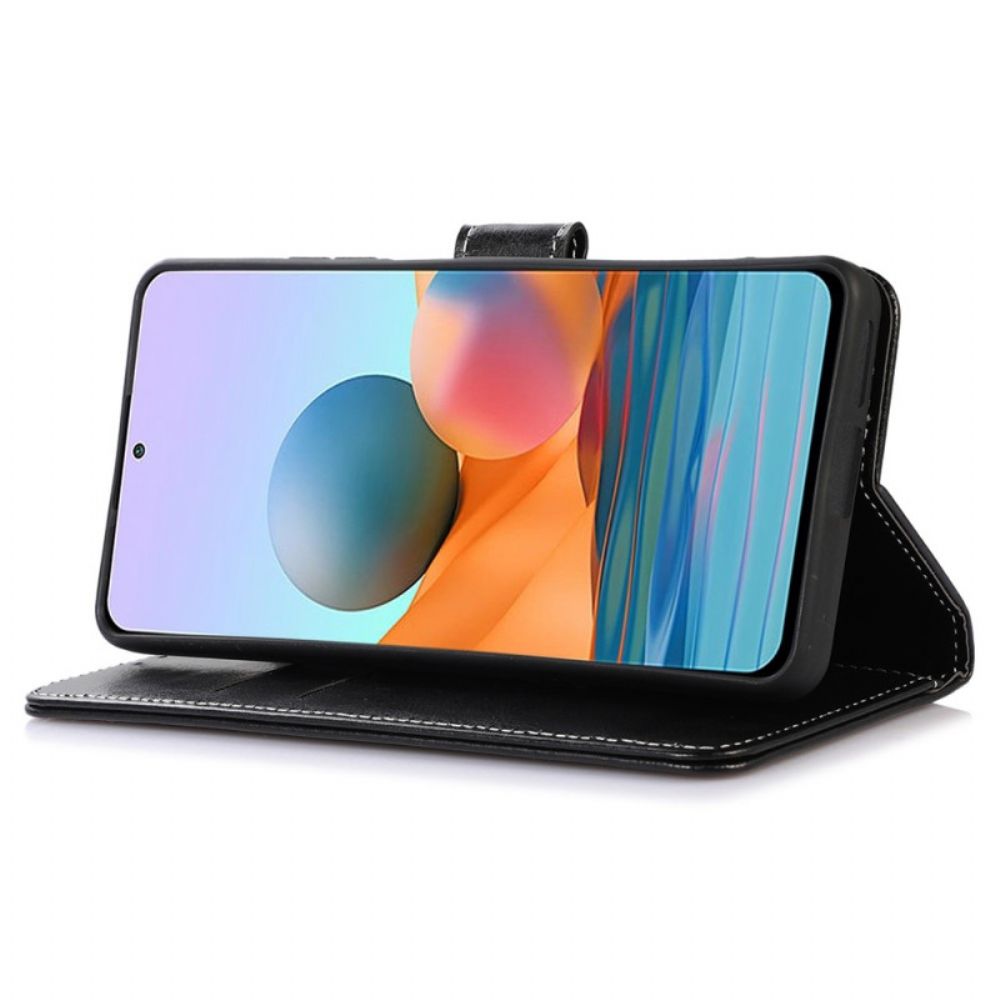 Flip Case Für Xiaomi Redmi 10C Naht Lederoptik