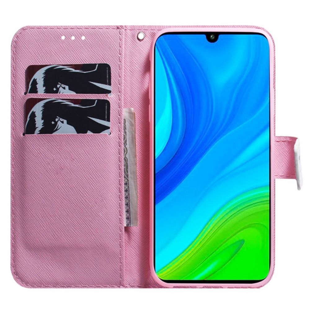 Flip Case Für Xiaomi Redmi 10C Rosa Blume