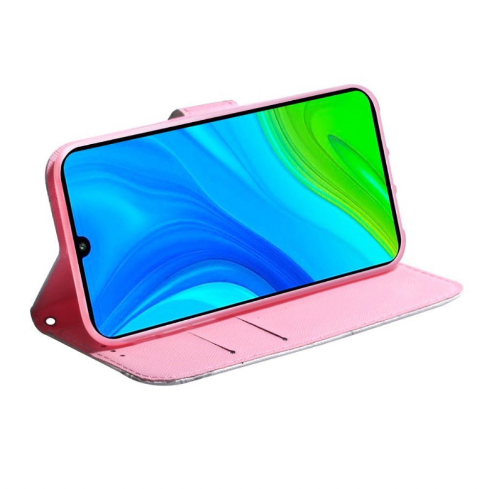 Flip Case Für Xiaomi Redmi 10C Rosa Blume