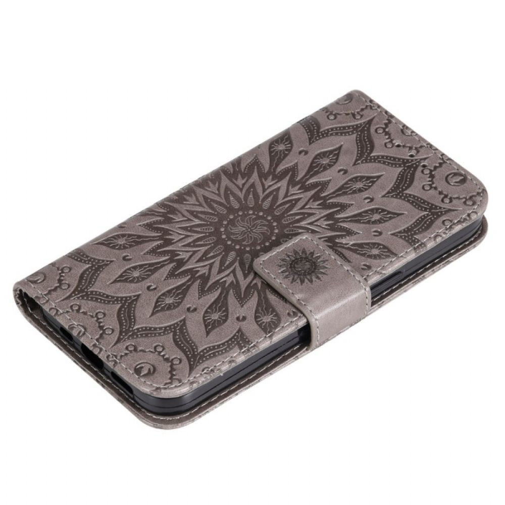 Flip Case Für Xiaomi Redmi 10C Sonnen-mandala Mit Lanyard