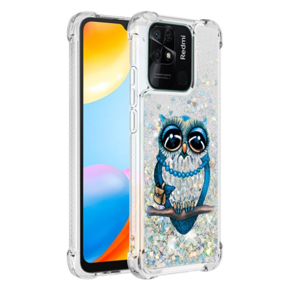 Handyhülle Für Xiaomi Redmi 10C Miss Owl Pailletten