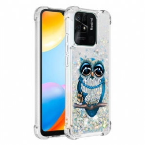 Handyhülle Für Xiaomi Redmi 10C Miss Owl Pailletten