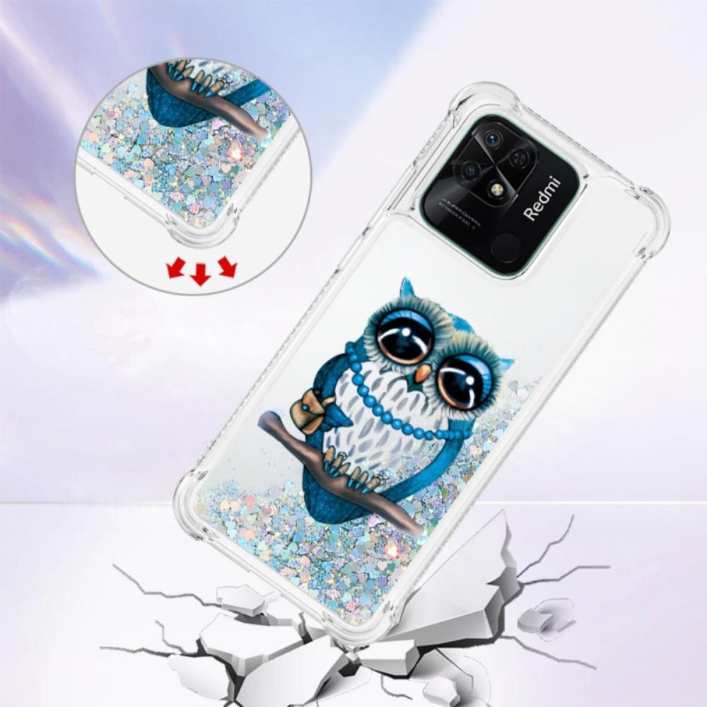 Handyhülle Für Xiaomi Redmi 10C Miss Owl Pailletten