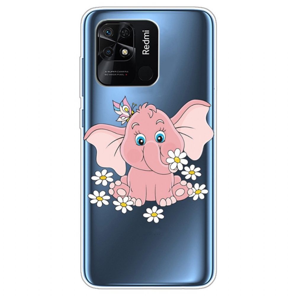 Handyhülle Für Xiaomi Redmi 10C Rosa Elefant Transparent