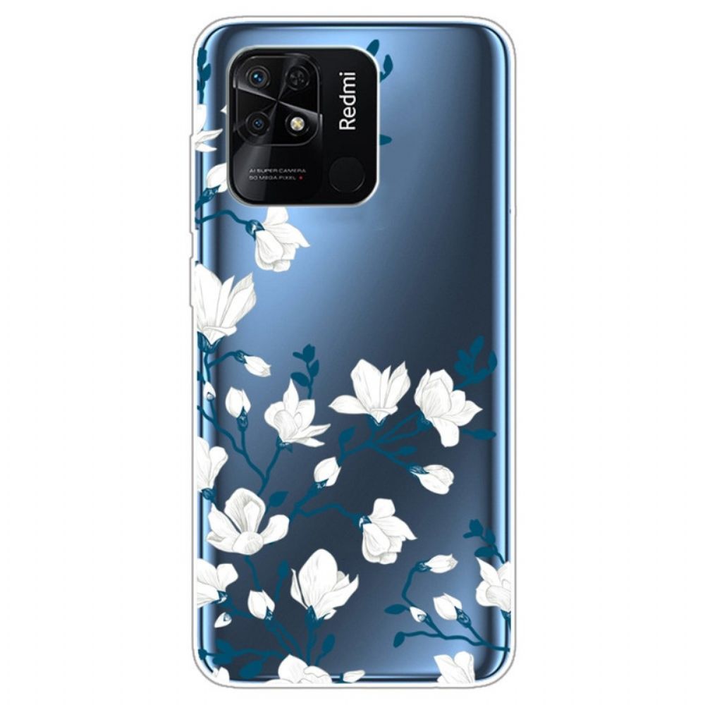 Hülle Für Xiaomi Redmi 10C Transparente Weiße Blumen