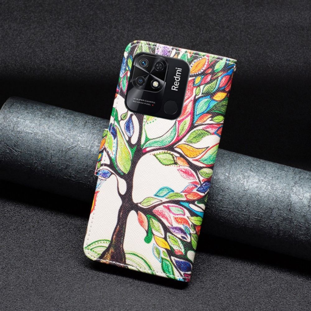 Lederhüllen Für Xiaomi Redmi 10C Aquarellbaum