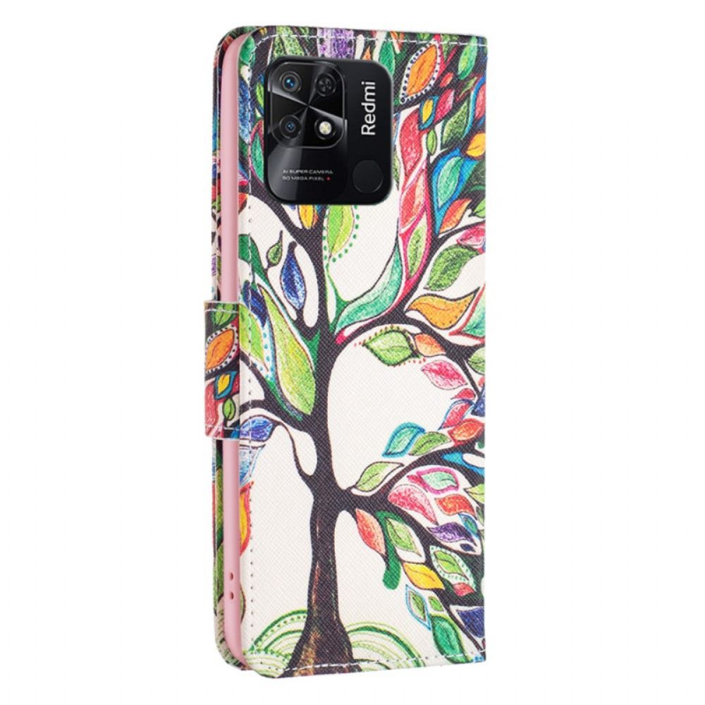 Lederhüllen Für Xiaomi Redmi 10C Aquarellbaum