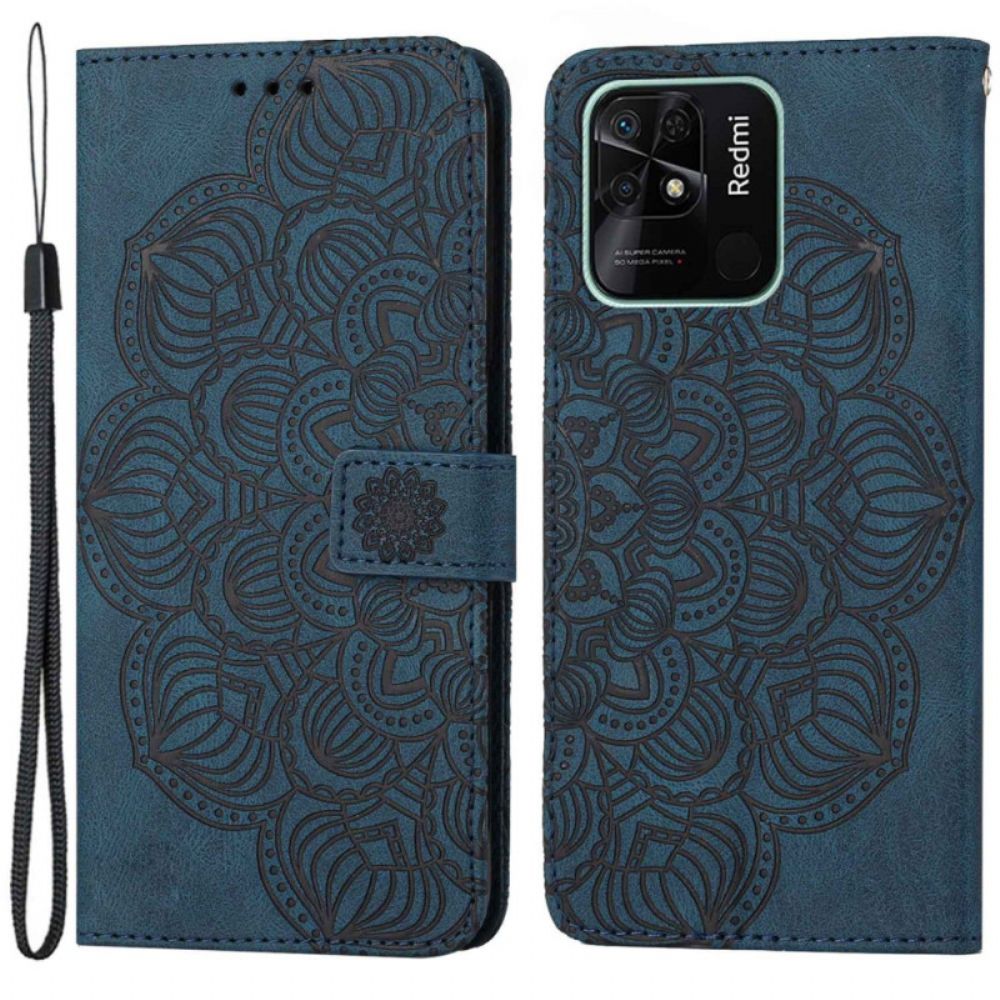 Lederhüllen Für Xiaomi Redmi 10C Mit Kordel Tanga-mandala