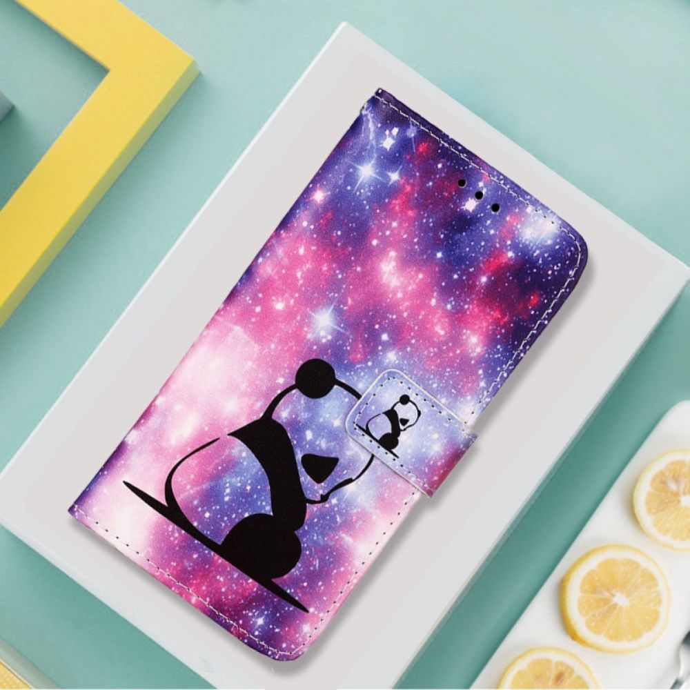 Lederhüllen Für Xiaomi Redmi 10C Mit Kordel Tanga Space Panda