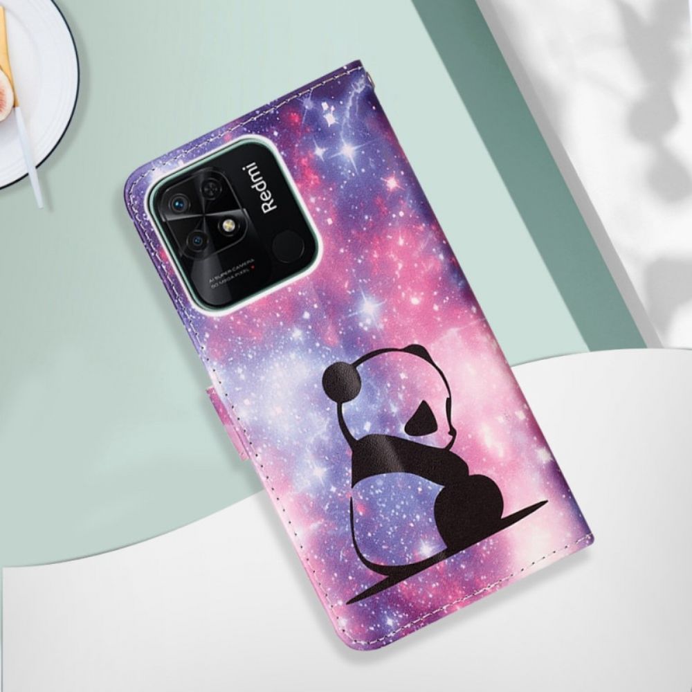 Lederhüllen Für Xiaomi Redmi 10C Mit Kordel Tanga Space Panda