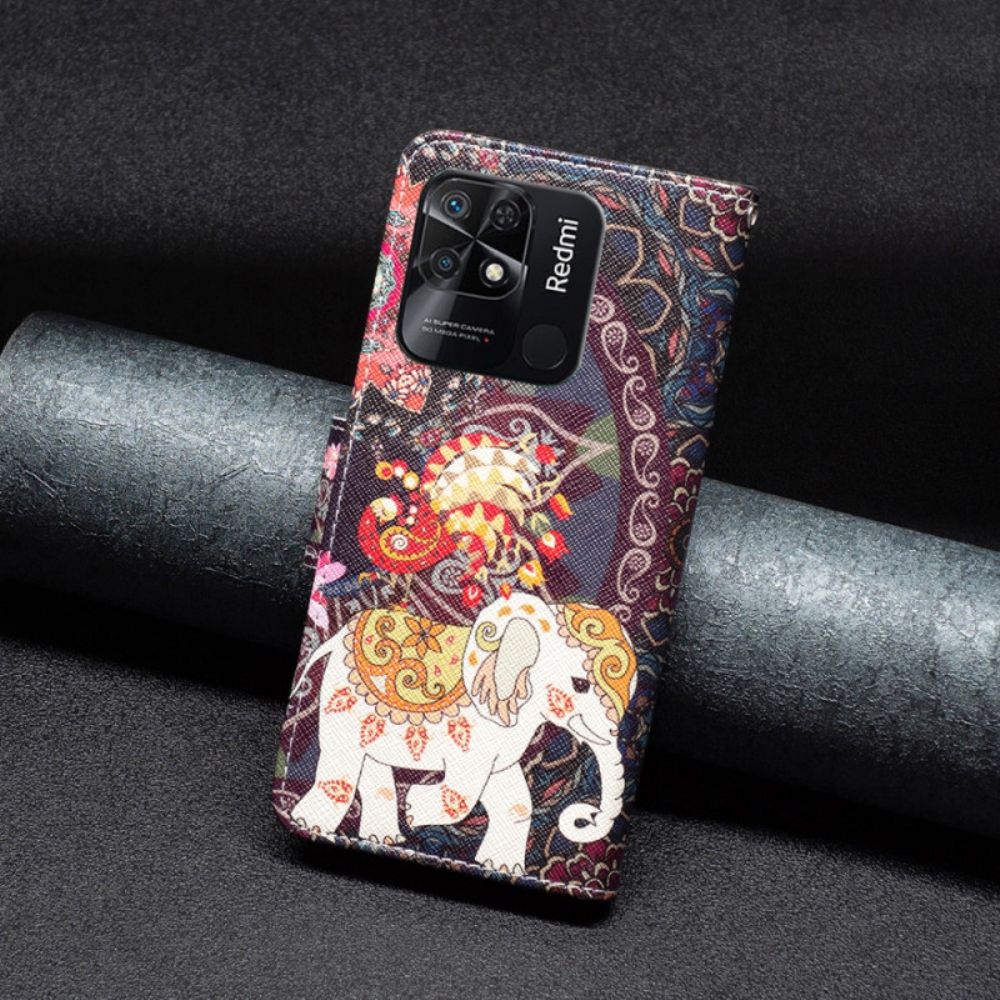 Lederhüllen Für Xiaomi Redmi 10C Stammes-elefant