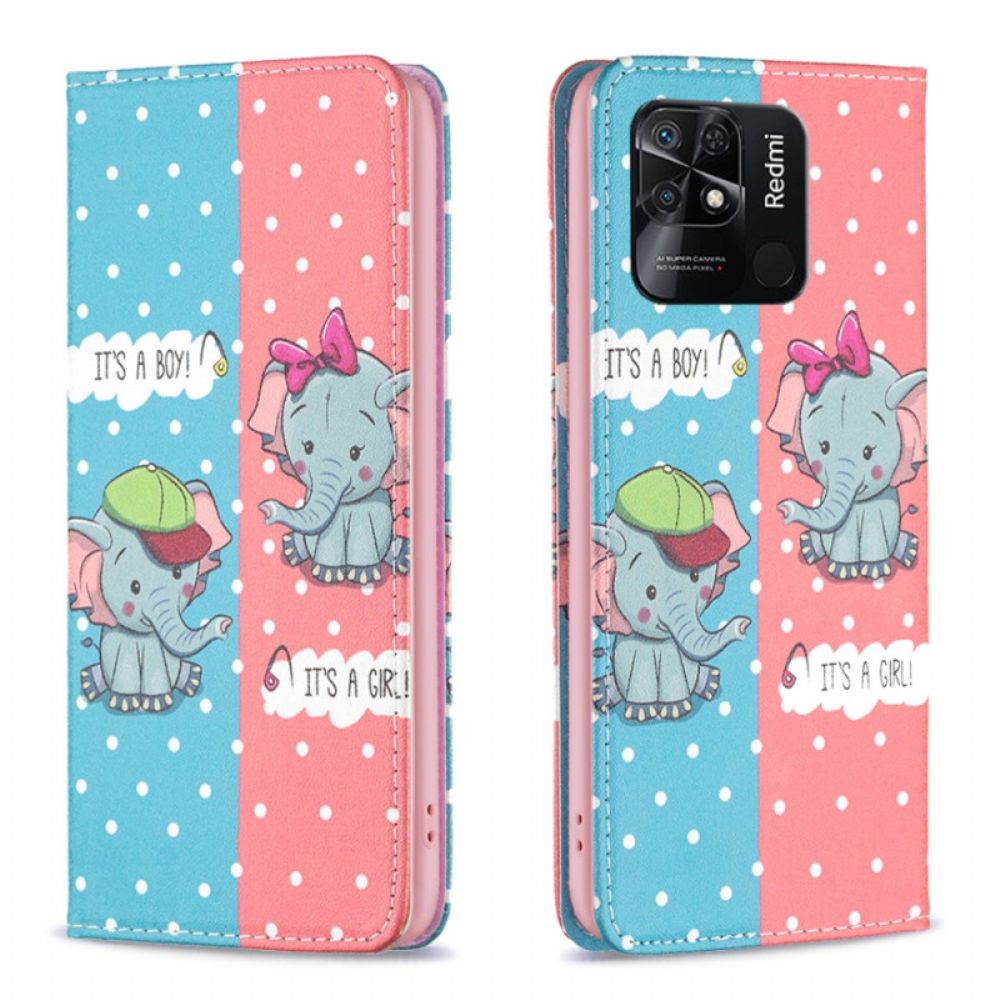 Schutzhülle Für Xiaomi Redmi 10C Flip Case Elefantenbabys