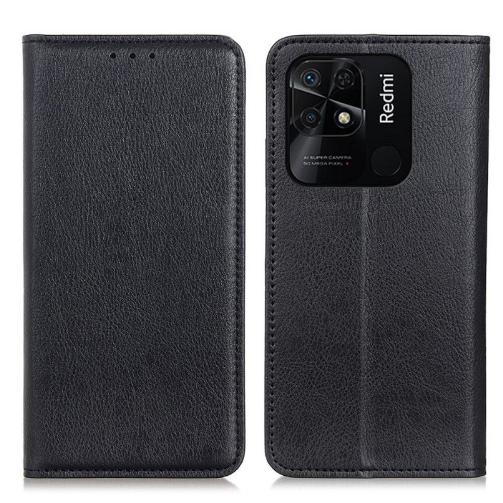 Schutzhülle Für Xiaomi Redmi 10C Flip Case Litchi Spaltlederstruktur