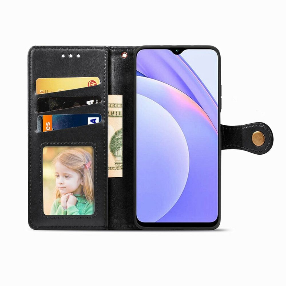 Lederhüllen Für Xiaomi Redmi 9T Kunstleder Und Vintage-verschluss