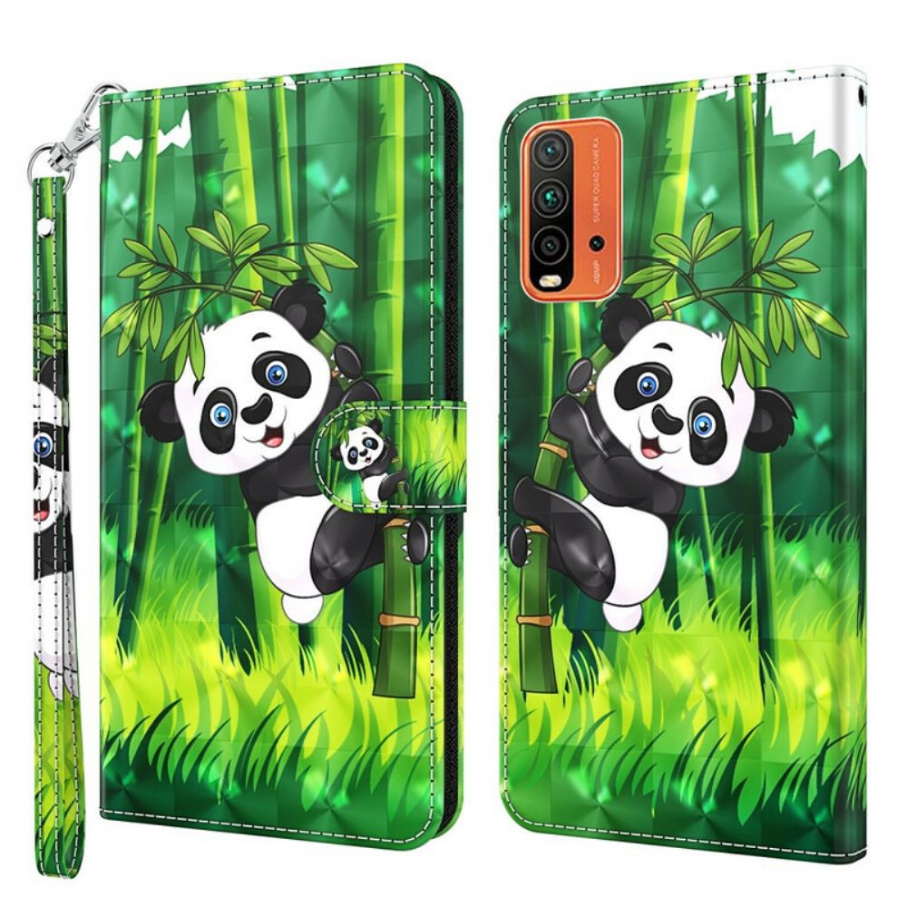 Lederhüllen Für Xiaomi Redmi 9T Panda Und Bambus