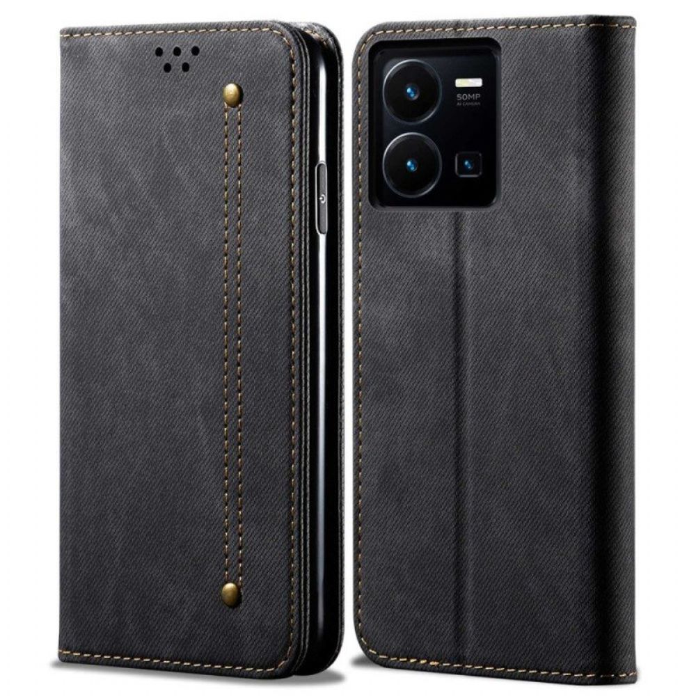 Schutzhülle Für Vivo Y35 Flip Case Denim-stoff