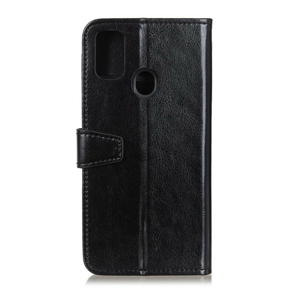 Flip Case Für OnePlus Nord N10 Einfacher Glänzender Ledereffekt