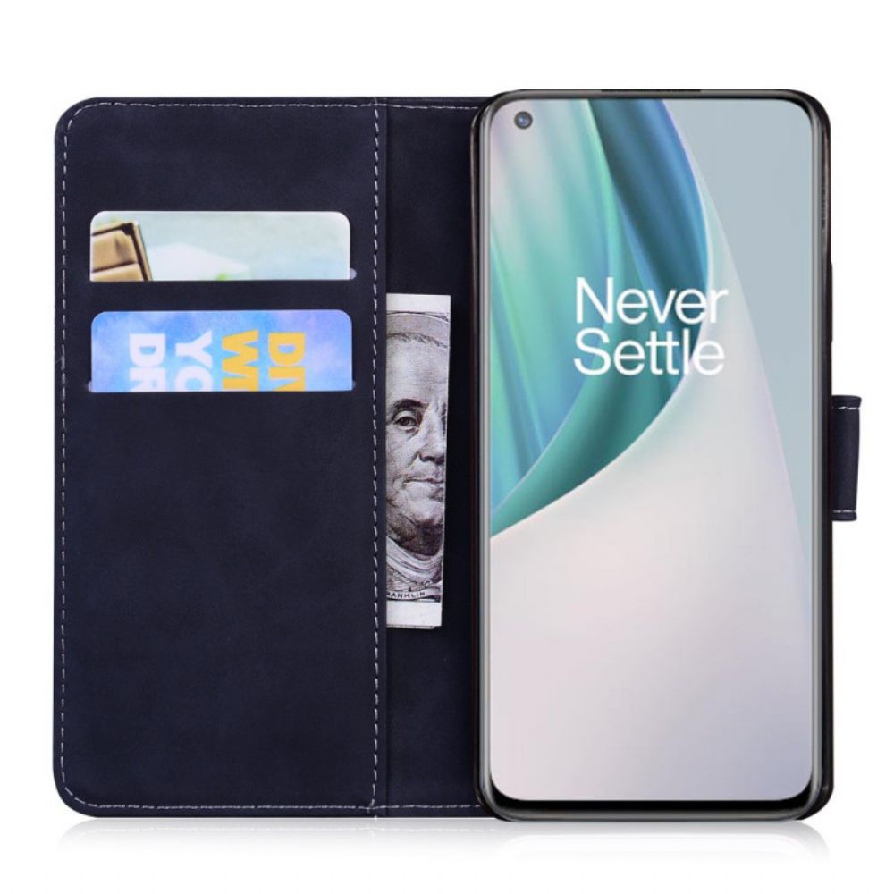 Flip Case Für OnePlus Nord N10 Einfarbiger Ledereffekt