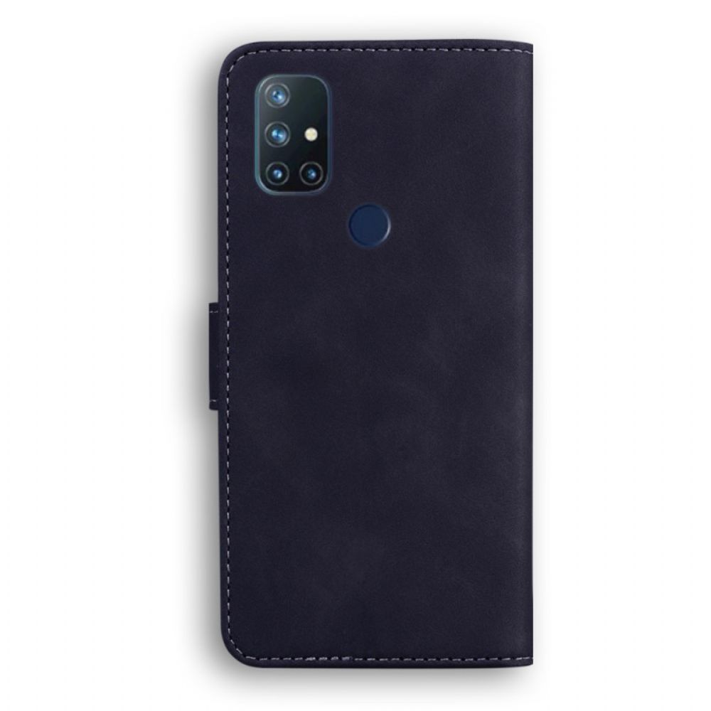 Flip Case Für OnePlus Nord N10 Einfarbiger Ledereffekt