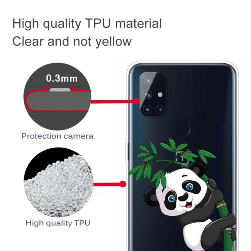 Handyhülle Für OnePlus Nord N10 Nahtloser Panda Auf Bambus