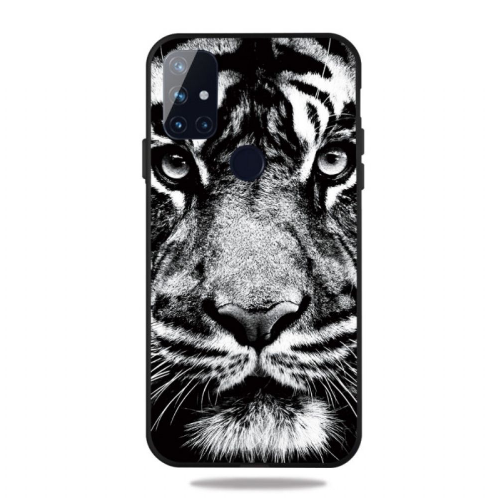 Handyhülle Für OnePlus Nord N10 Schwarzer Und Weißer Tiger